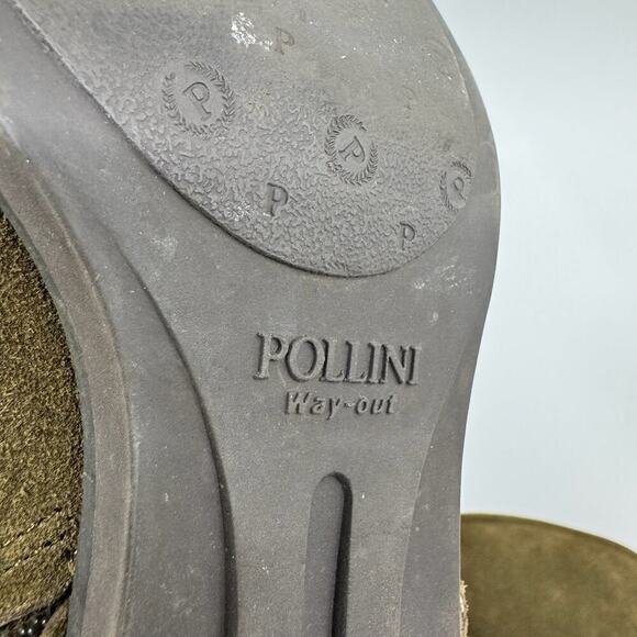 POLLINI Way-out Olive Suede Buckle Riding Boots - Picture 8 of 10